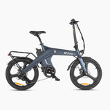 bicicleta eléctrica plegable DYU T1 gris acero con batería extraíble y sensor de par