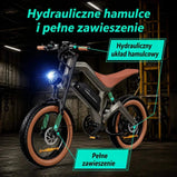 rower elektryczny terenowy DYU M20 w kolorze brązowym z aluminiową ramą i 20-calowymi kołami