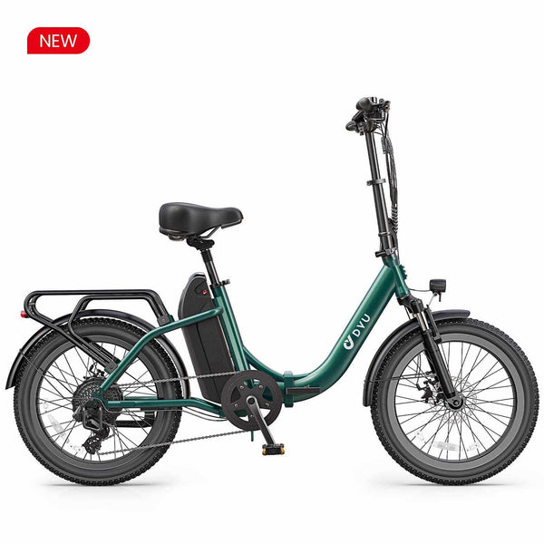 Bicicleta eléctrica plegable DYU C9 modelo 20" con autonomía de hasta 150 km y diseño compacto