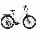 Elektryczny rower terenowy TTGO Z3 z niską ramą i oponami 27,5 cala, dostępny w białym, brązowym i czarnym kolorze.