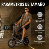 Dimensiones de la DYU D3F con altura recomendada de 147 a 178 cm y carga máxima de 120 kg