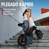 Bicicleta eléctrica plegable DYU D3F con sistema de plegado rápido para guardar y transportar fácilmente