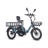 Fafrees EU-F20 Mate HS azul equipado con gran cesta de carga trasera y cesta delantera