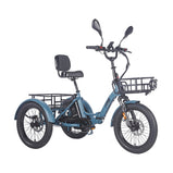 Fafrees EU-F20 Mate HS azul con asiento con respaldo, cesta delantera y cesta trasera