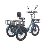 Fafrees EU-F20 Mate HS azul con asiento con respaldo, cesta delantera y gran cesta de carga trasera