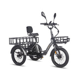 Fafrees EU-F20 Mate HS gris con gran cesta trasera, cesta delantera y asiento con respaldo