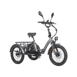 Fafrees EU-F20 Mate HS gris visto en tres cuartos delantero con cuadro bajo y ruedas anchas
