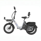 Fafrees EU-F20 Mate II plateado en vista lateral, con cesta trasera, batería extraíble y portaequipajes delantero