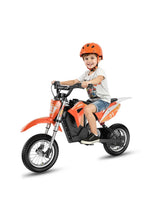 Mini moto eléctrica infantil naranja MileRocket 1 con 3 modos de velocidad y diseño compacto