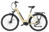 TTGO C7 SE beige con cuadro bajo, batería integrada, motor central y portaequipajes para uso diario.
