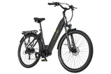Bicicleta eléctrica TTGO C7 SE en color gris oscuro con diseño urbano, luz delantera y frenos de disco.