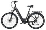 Vista lateral de la TTGO C7 SE gris oscuro con suspensión delantera, frenos de disco y diseño urbano.