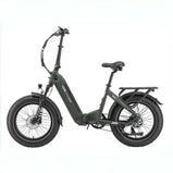 Bicicleta eléctrica plegable TTGO F6 Boost naranja en césped rural